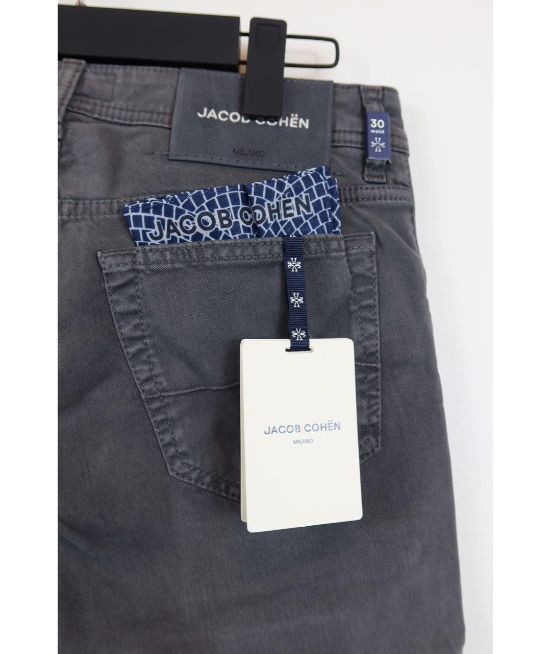 JACOB COHEN Серые хлопковые прямые джинсы, фото 6