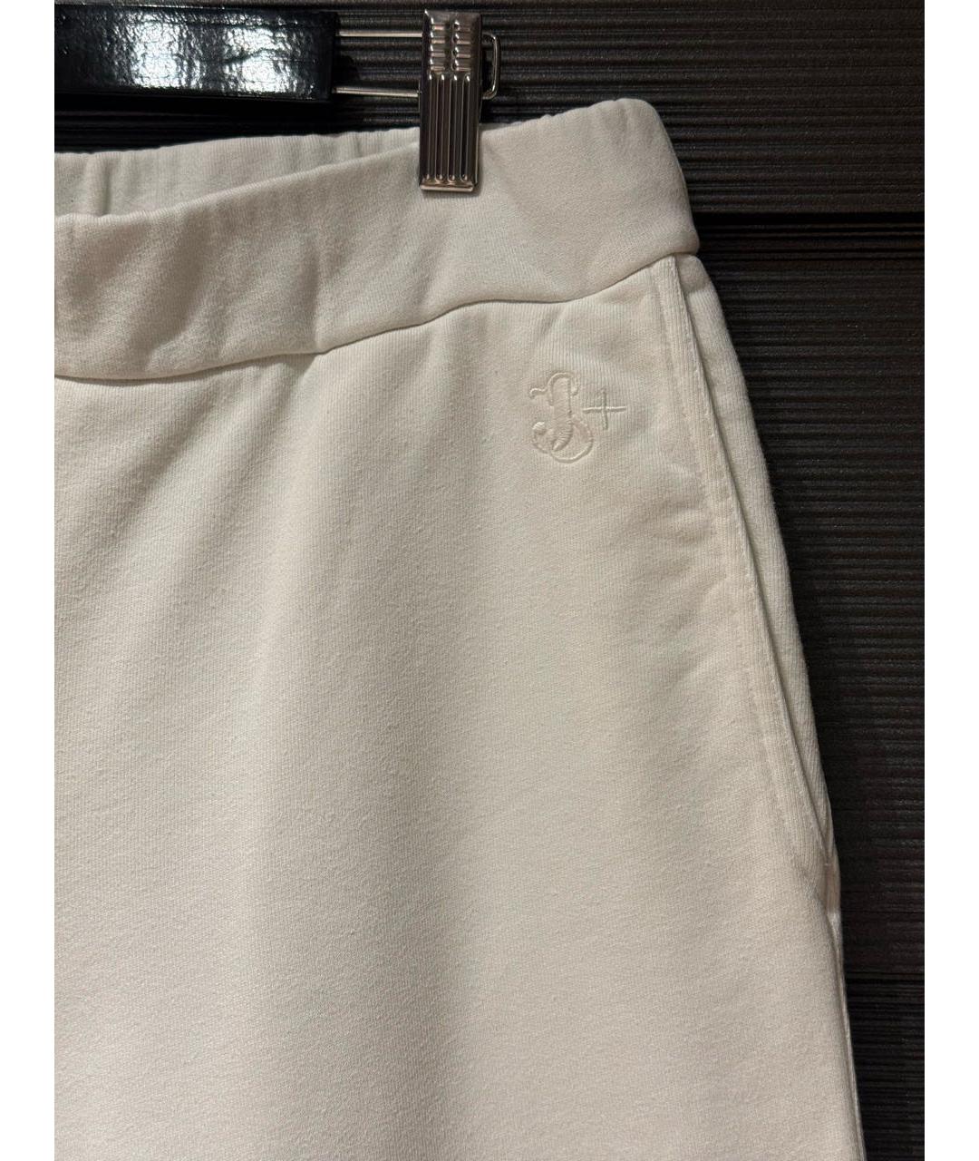 JIL SANDER Белые хлопковые повседневные брюки, фото 4