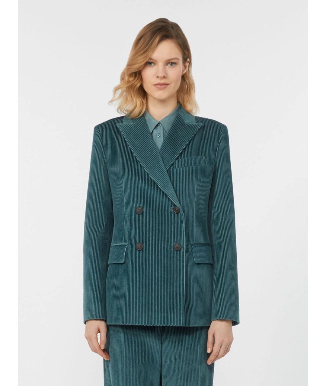 WEEKEND MAX MARA Бирюзовый хлопковый жакет/пиджак, фото 6