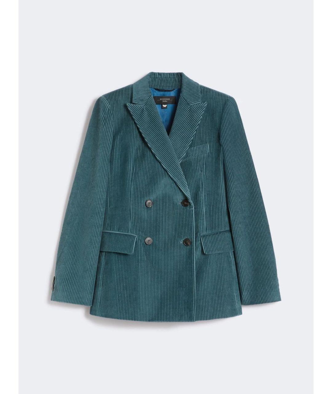 WEEKEND MAX MARA Бирюзовый хлопковый жакет/пиджак, фото 7