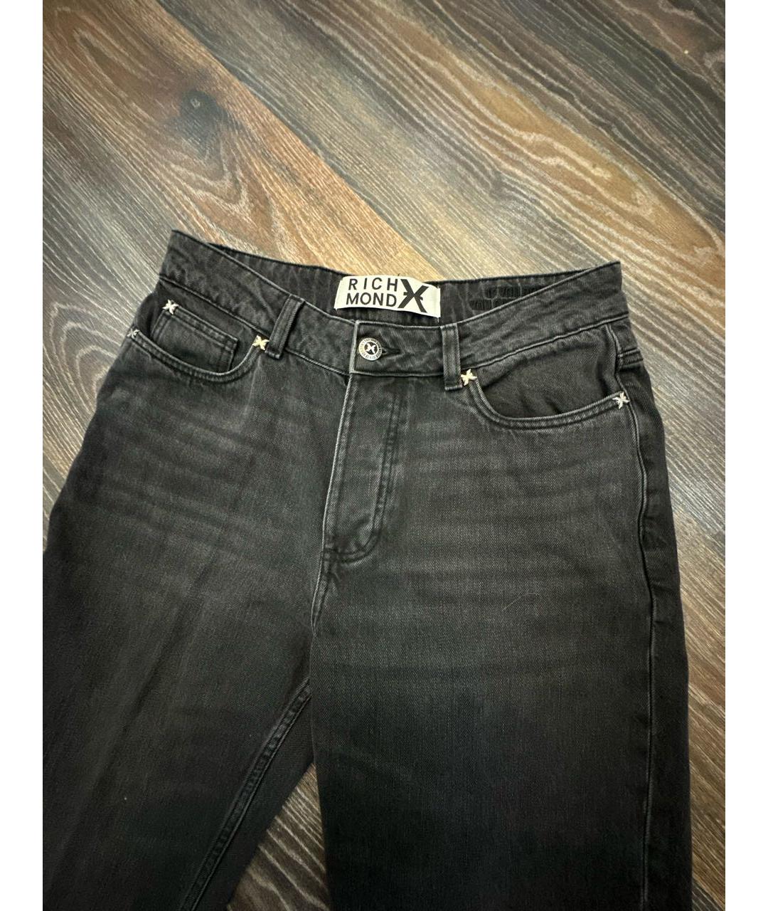 JOHN RICHMOND Черные хлопковые джинсы, фото 3