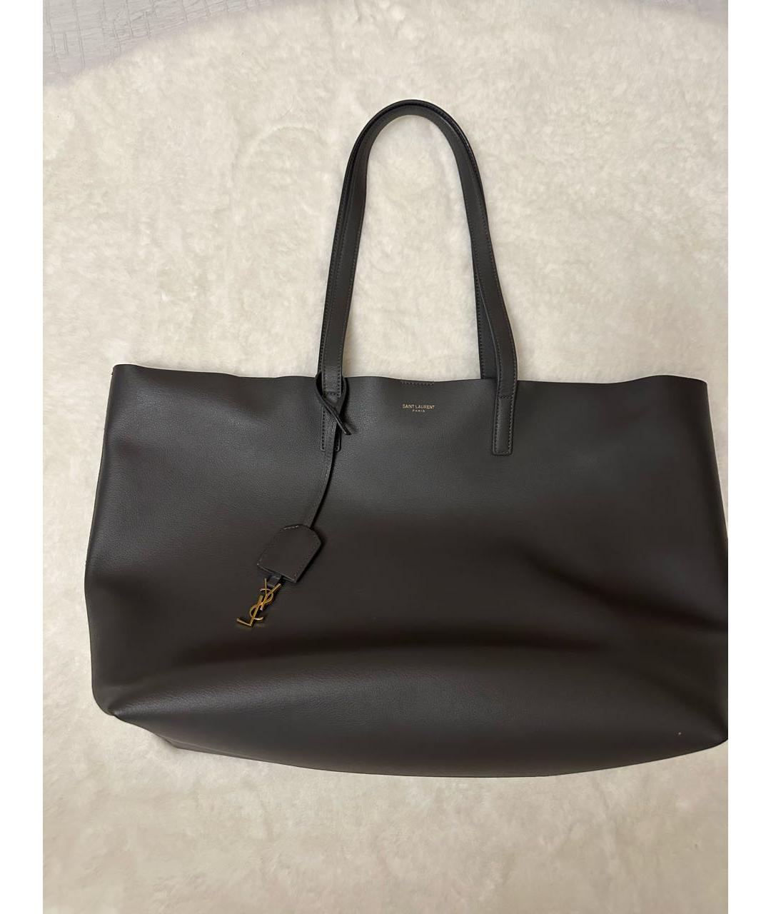 YVES SAINT LAURENT BEAUTY Синяя кожаная сумка с короткими ручками, фото 7