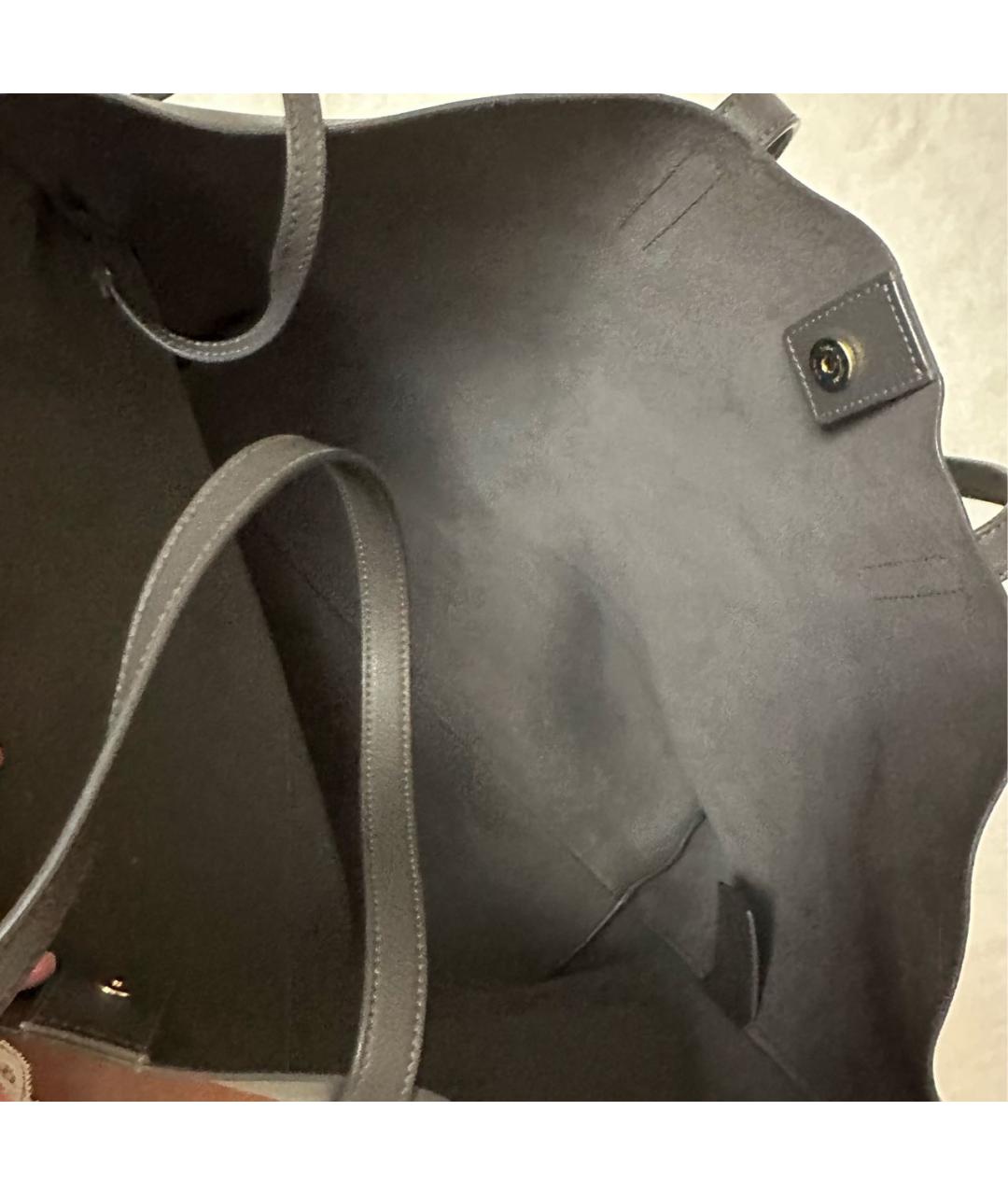 YVES SAINT LAURENT BEAUTY Синяя кожаная сумка с короткими ручками, фото 4