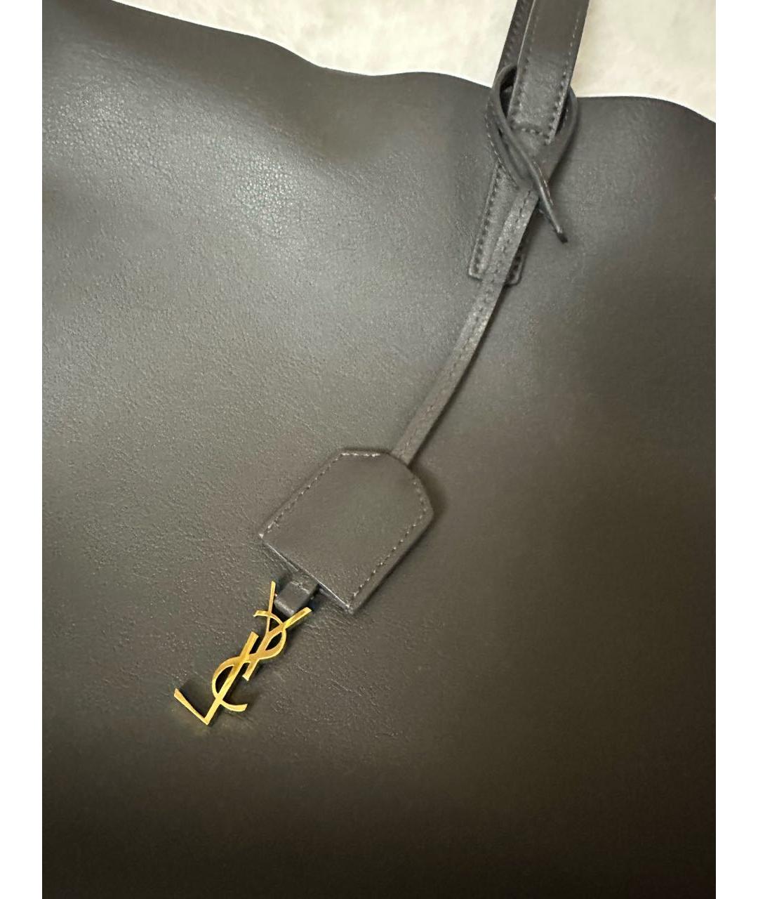YVES SAINT LAURENT BEAUTY Синяя кожаная сумка с короткими ручками, фото 5