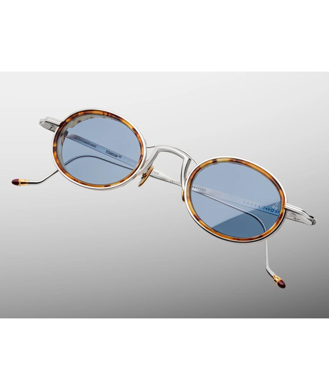 JACQUES MARIE MAGE Голубые металлические солнцезащитные очки, фото 3