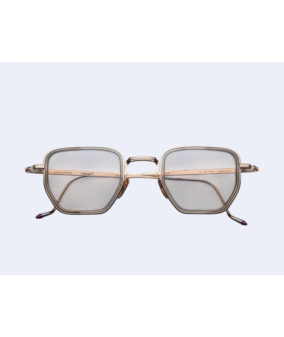 JACQUES MARIE MAGE Золотые металлические солнцезащитные очки, фото 6