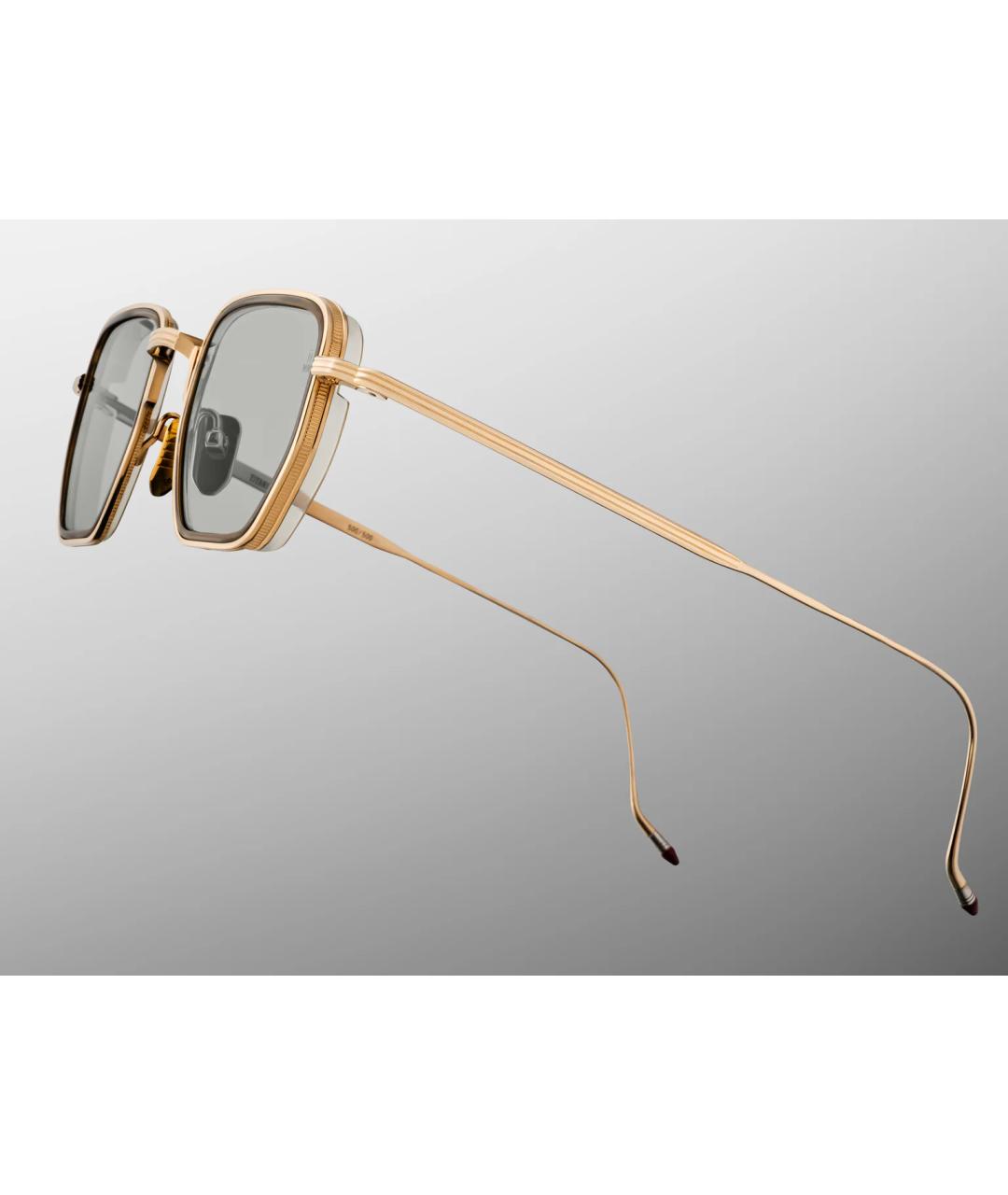 JACQUES MARIE MAGE Золотые металлические солнцезащитные очки, фото 4