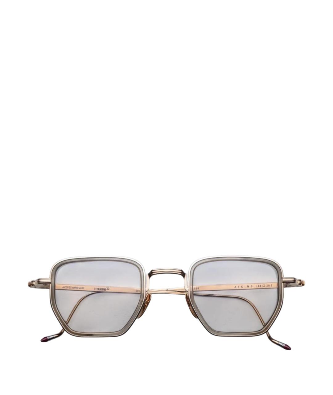 JACQUES MARIE MAGE Золотые металлические солнцезащитные очки, фото 1