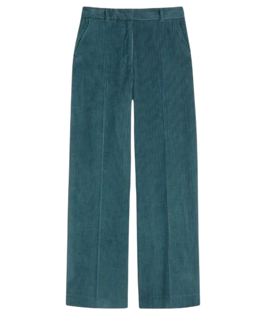 WEEKEND MAX MARA Бирюзовые хлопковые прямые брюки, фото 1