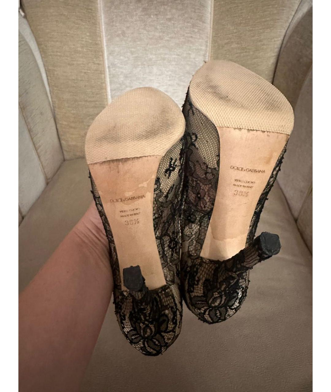 DOLCE&GABBANA Черные текстильные туфли, фото 5