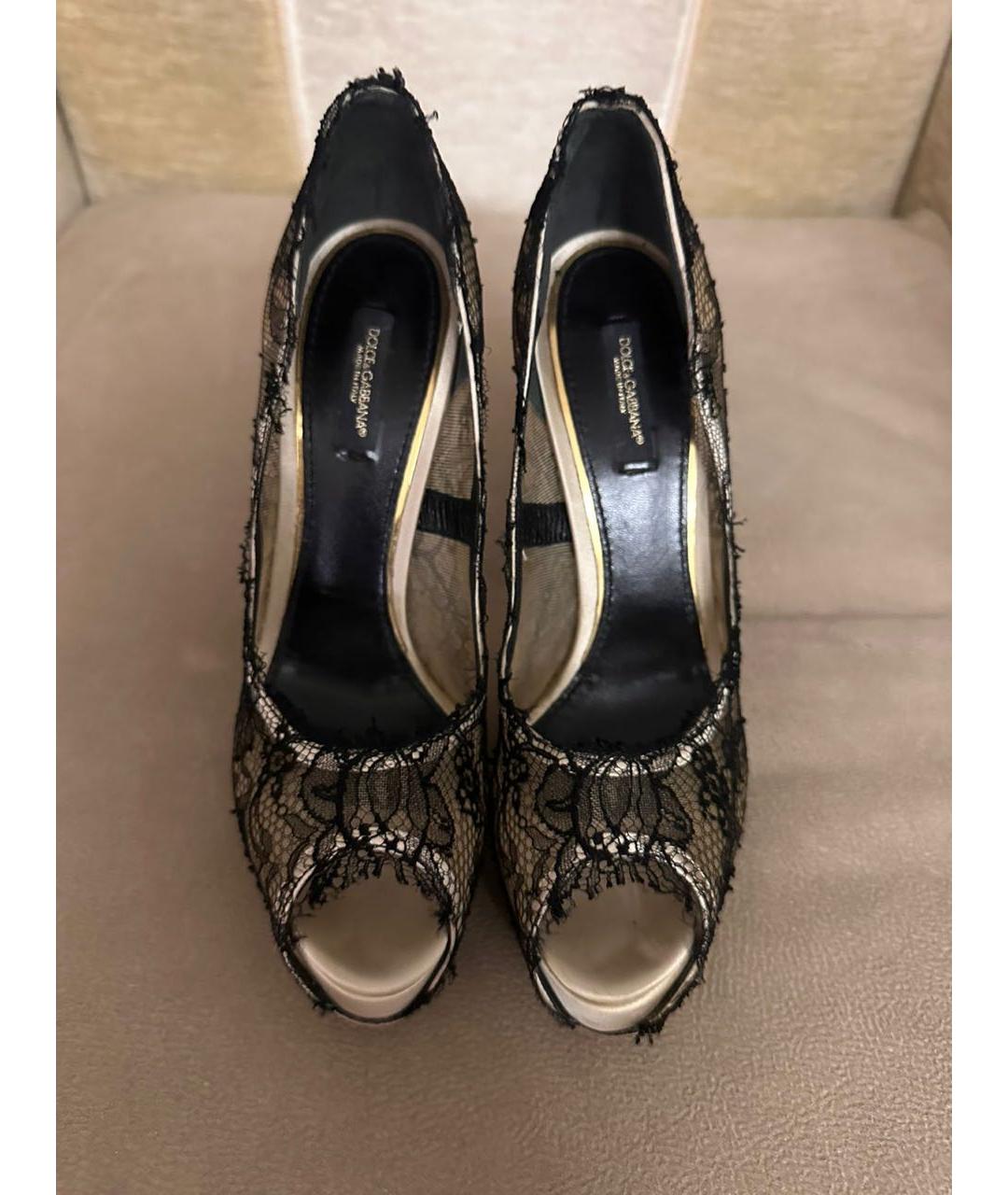 DOLCE&GABBANA Черные текстильные туфли, фото 2