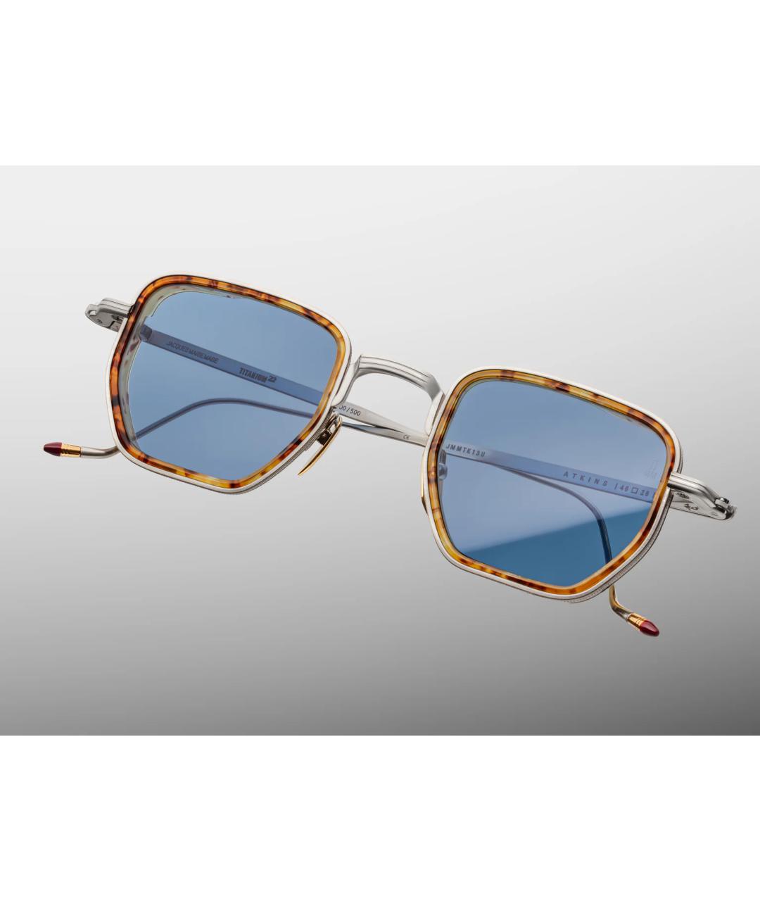 JACQUES MARIE MAGE Голубые металлические солнцезащитные очки, фото 3