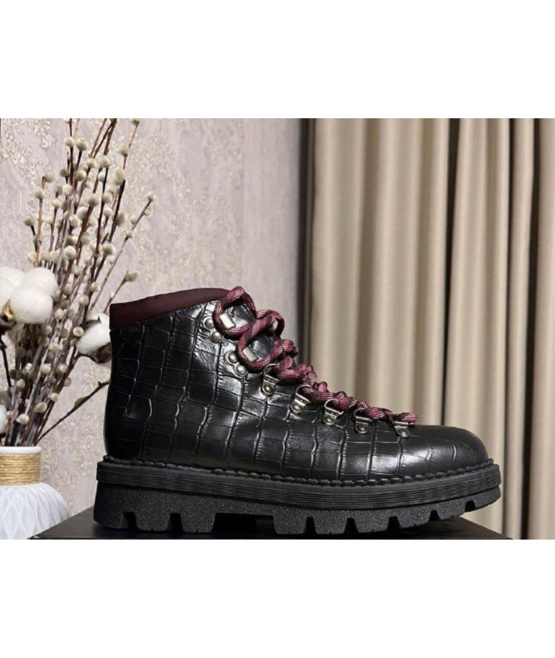 PINKO Черные кожаные ботинки, фото 9