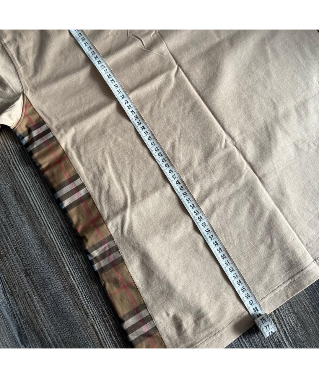 BURBERRY Бежевая хлопковая футболка, фото 5