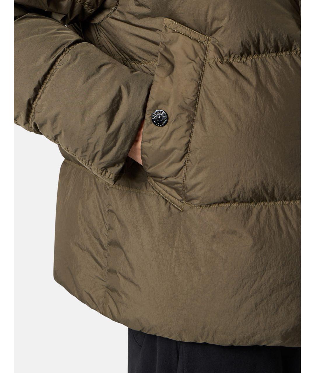 STONE ISLAND Хаки полиэстеровый пуховик, фото 4