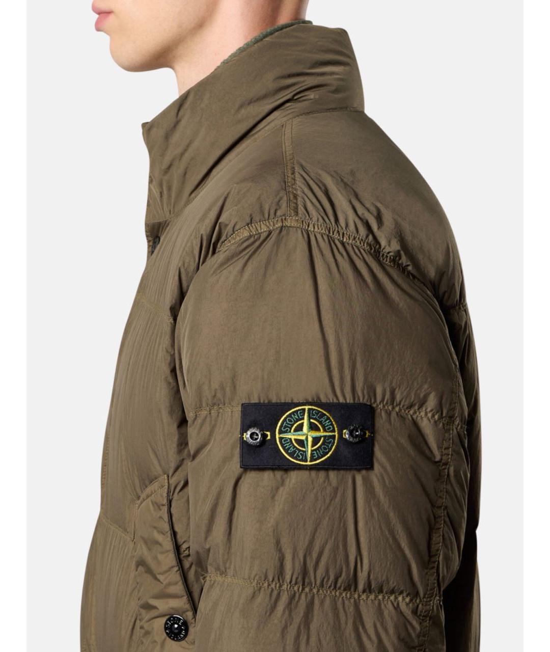 STONE ISLAND Хаки полиэстеровый пуховик, фото 3