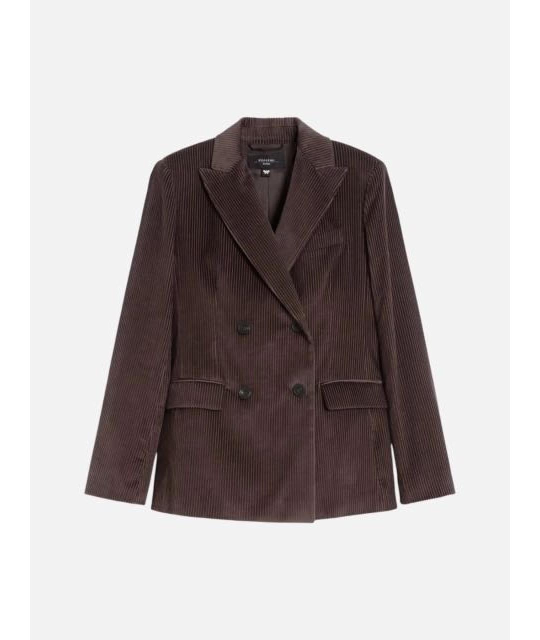 WEEKEND MAX MARA Коричневый хлопковый жакет/пиджак, фото 7