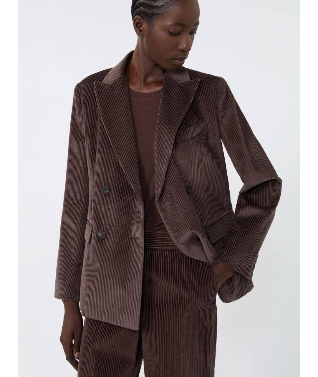 WEEKEND MAX MARA Коричневый хлопковый жакет/пиджак, фото 5
