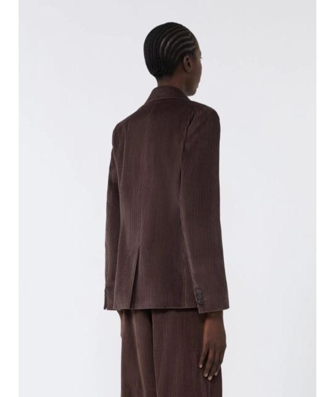 WEEKEND MAX MARA Коричневый хлопковый жакет/пиджак, фото 3