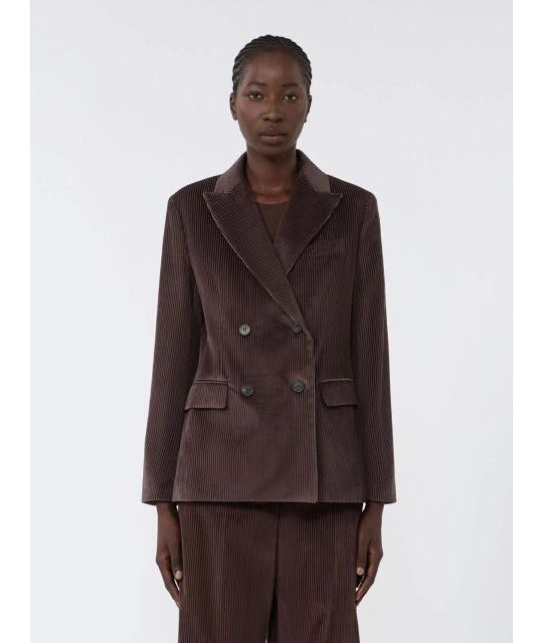 WEEKEND MAX MARA Коричневый хлопковый жакет/пиджак, фото 2