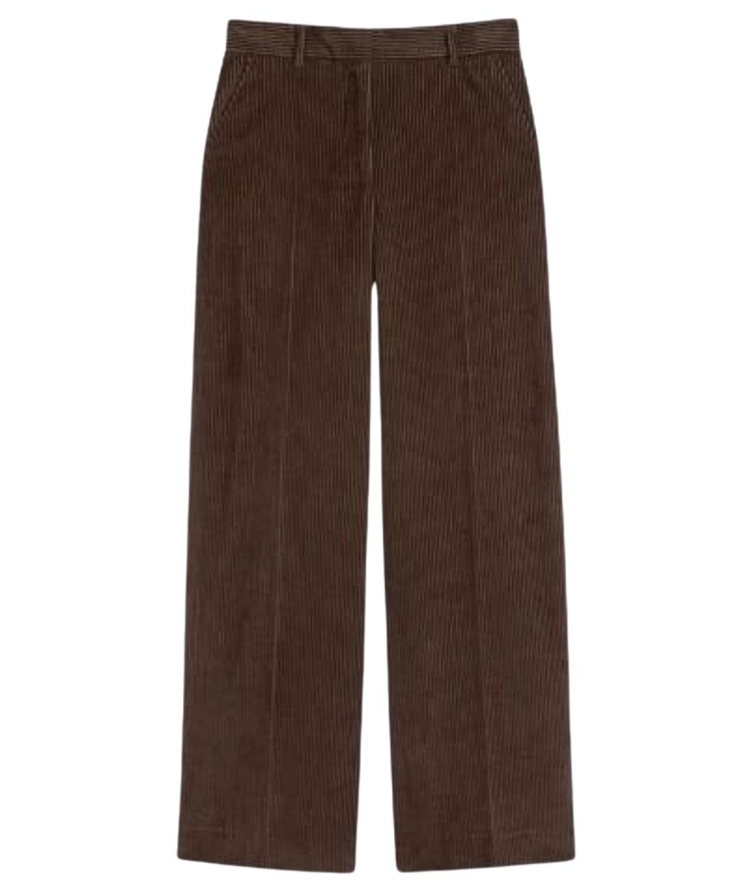 WEEKEND MAX MARA Коричневые хлопковые прямые брюки, фото 1