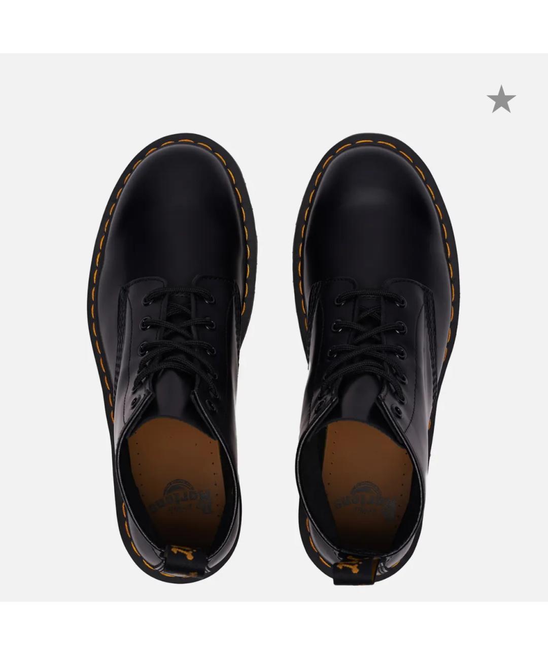 DR. MARTENS Черные кожаные низкие ботинки, фото 3