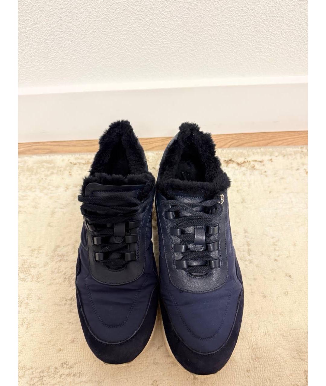 LORO PIANA Темно-синие замшевые кроссовки, фото 2