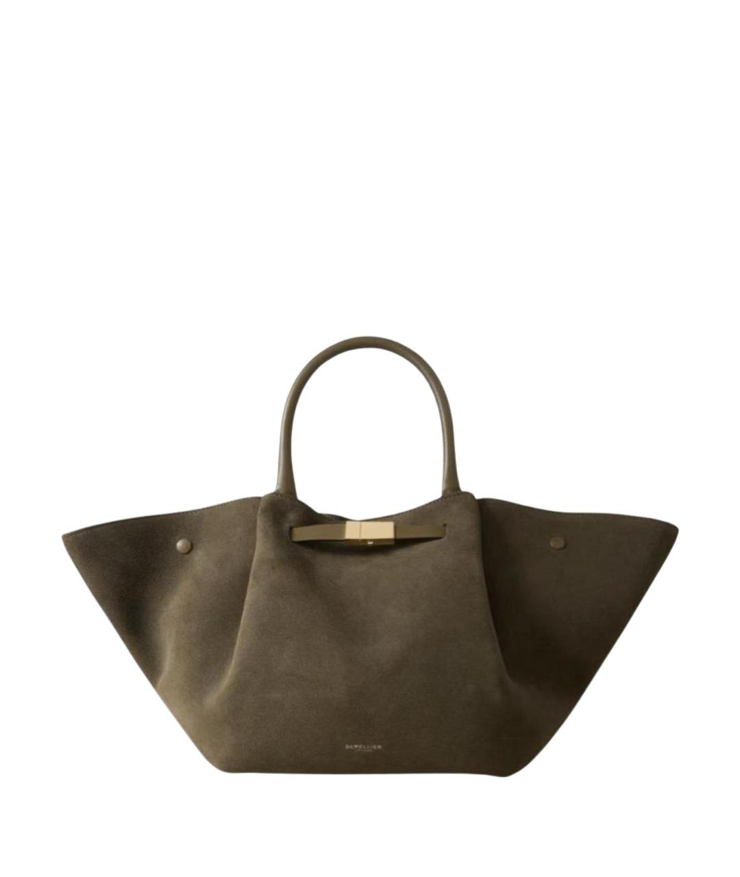 DEMELLIER Хаки замшевая сумка через плечо, фото 1