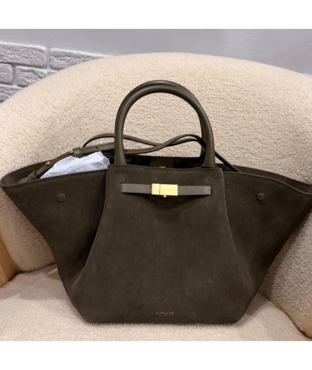 DEMELLIER Хаки замшевая сумка через плечо, фото 5