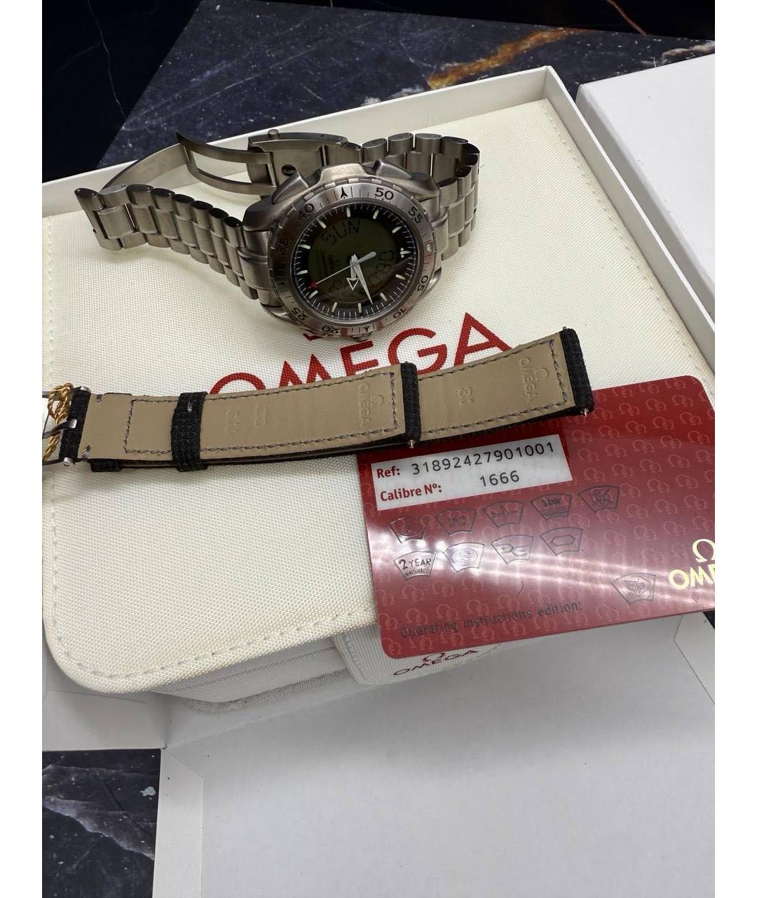 OMEGA Черные металлические часы, фото 4