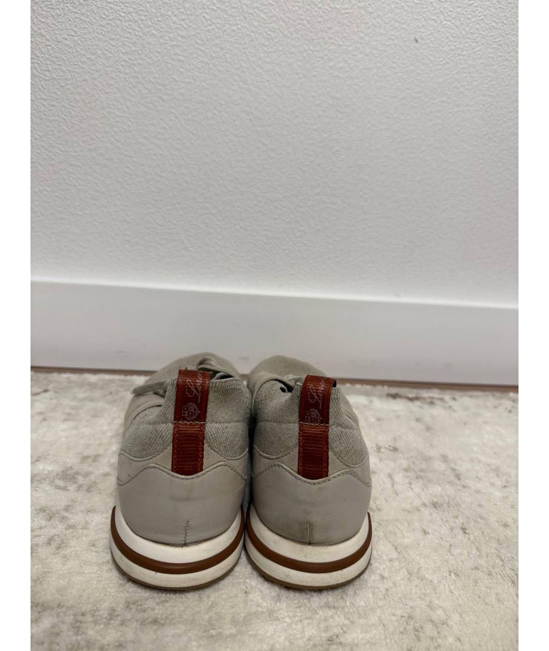 LORO PIANA Серые синтетические кроссовки, фото 4