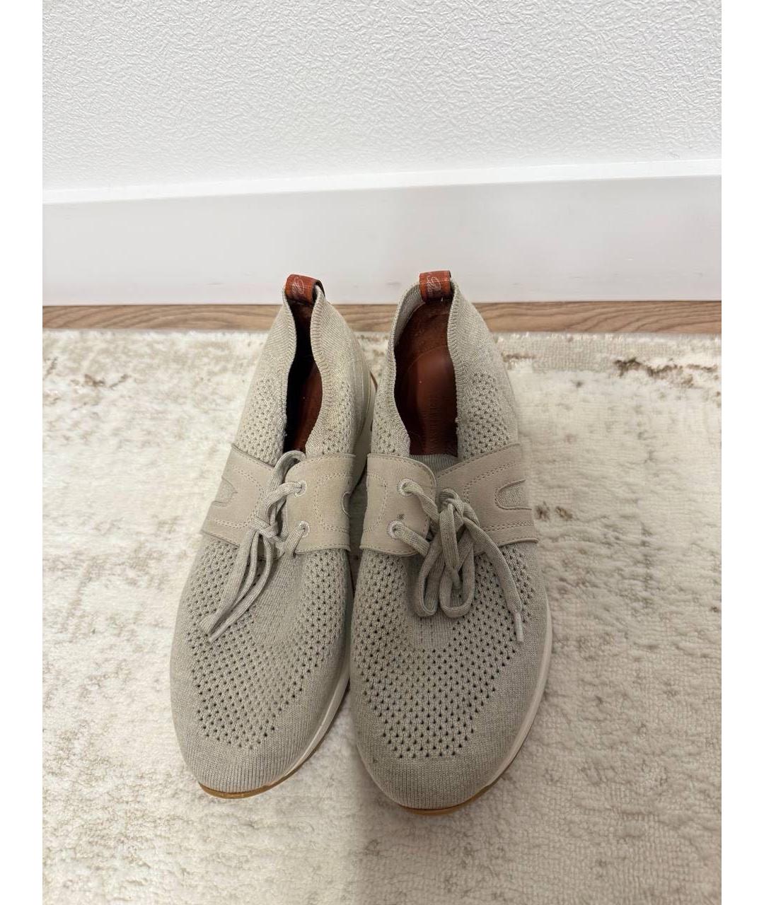 LORO PIANA Серые синтетические кроссовки, фото 3