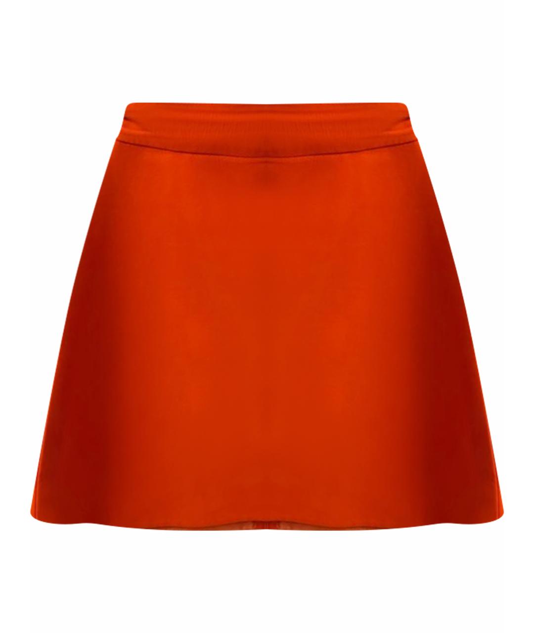 VICTORIA BECKHAM Оранжевая хлопковая юбка мини, фото 1