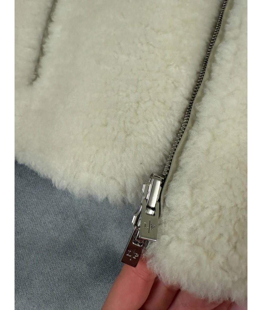 LORO PIANA Бежевая кожаная дубленка, фото 4