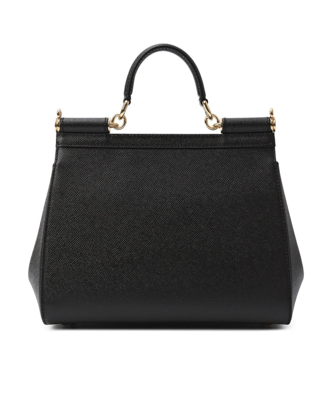 DOLCE&GABBANA Черная кожаная сумка через плечо, фото 3