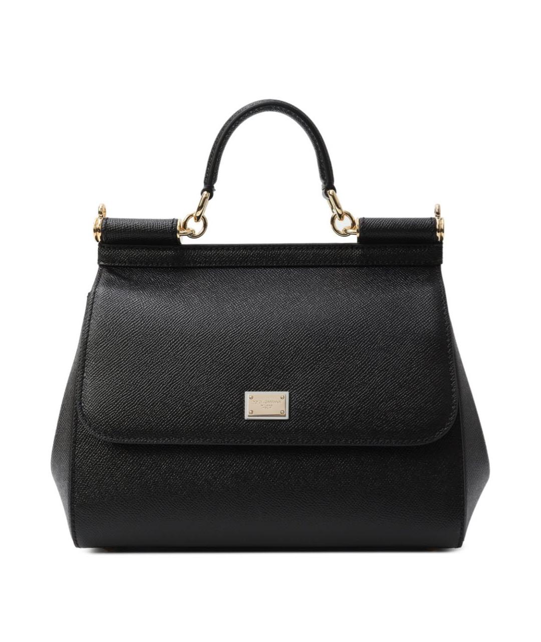 DOLCE&GABBANA Черная кожаная сумка через плечо, фото 9