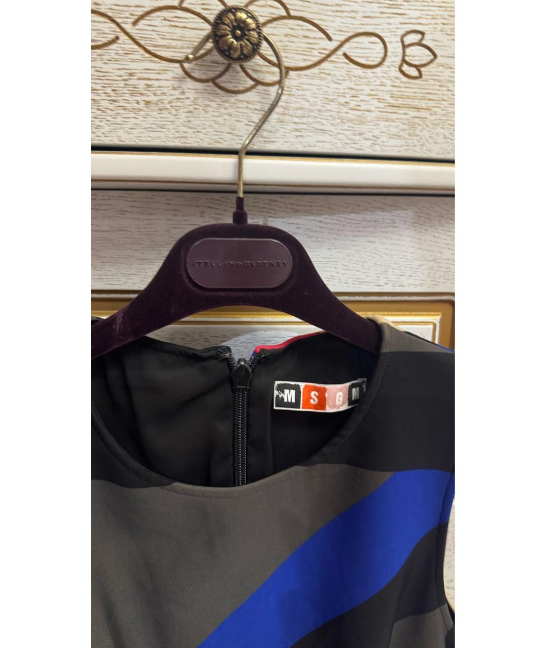 MSGM Мульти шелковое коктейльное платье, фото 4