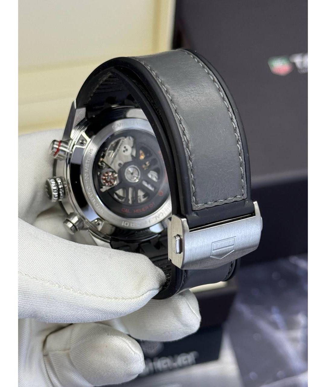 TAG HEUER Черные металлические часы, фото 5
