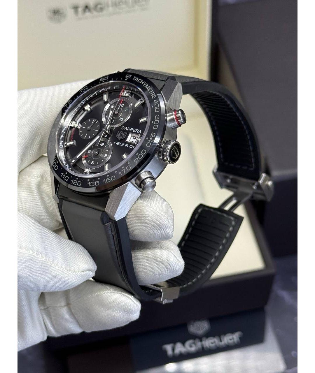 TAG HEUER Черные металлические часы, фото 6