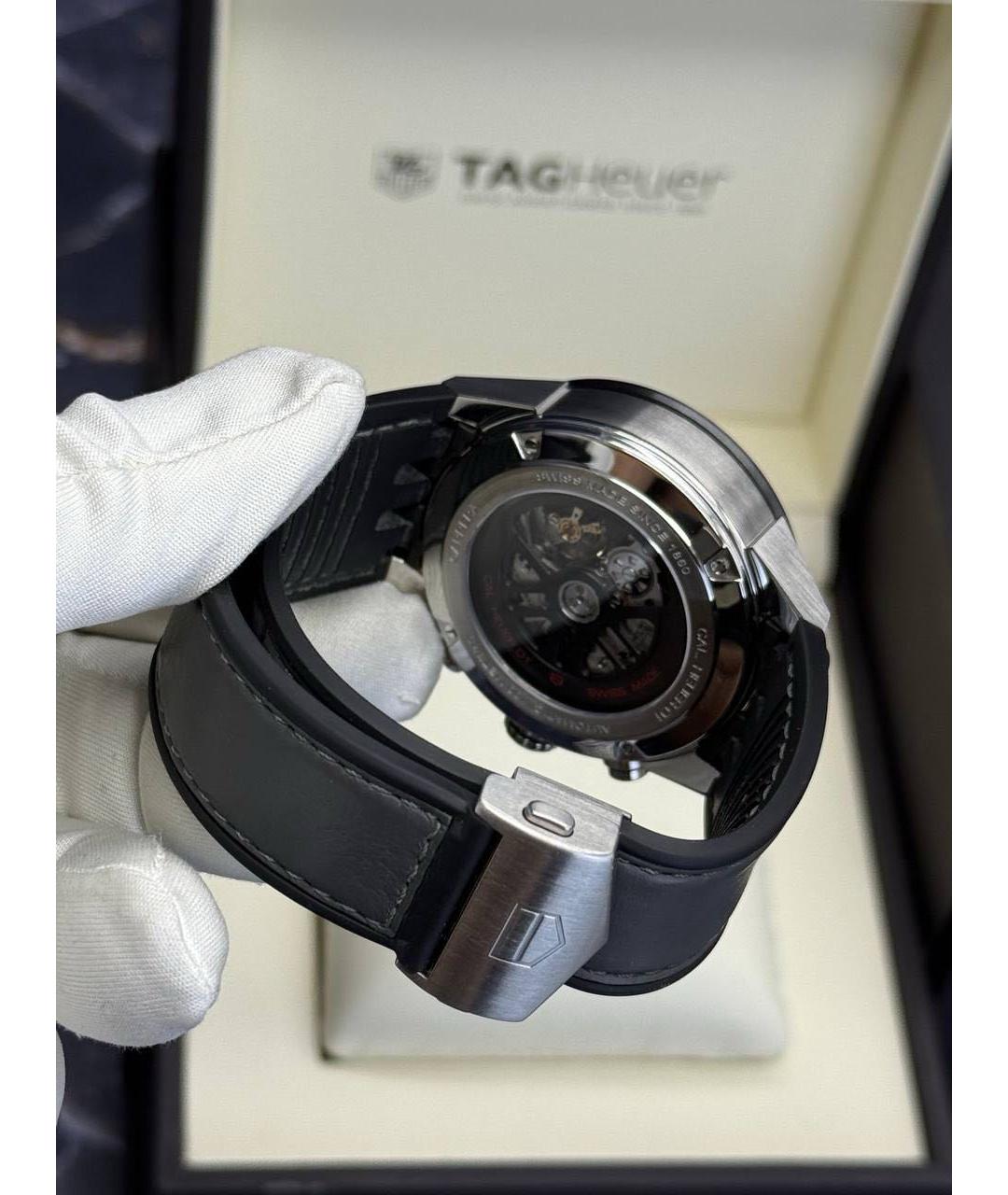 TAG HEUER Черные металлические часы, фото 3