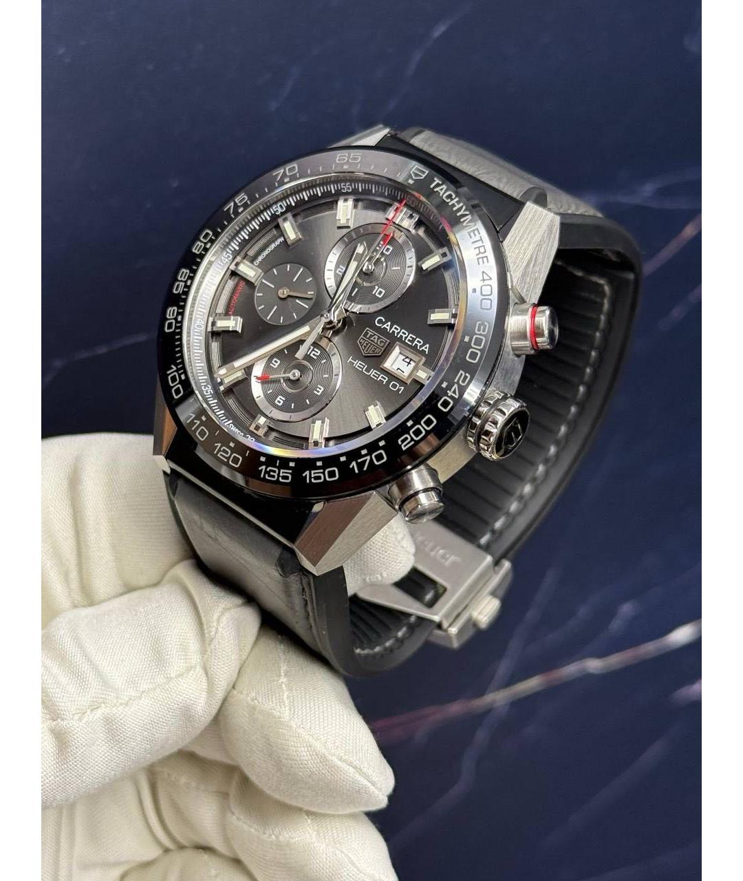 TAG HEUER Черные металлические часы, фото 4