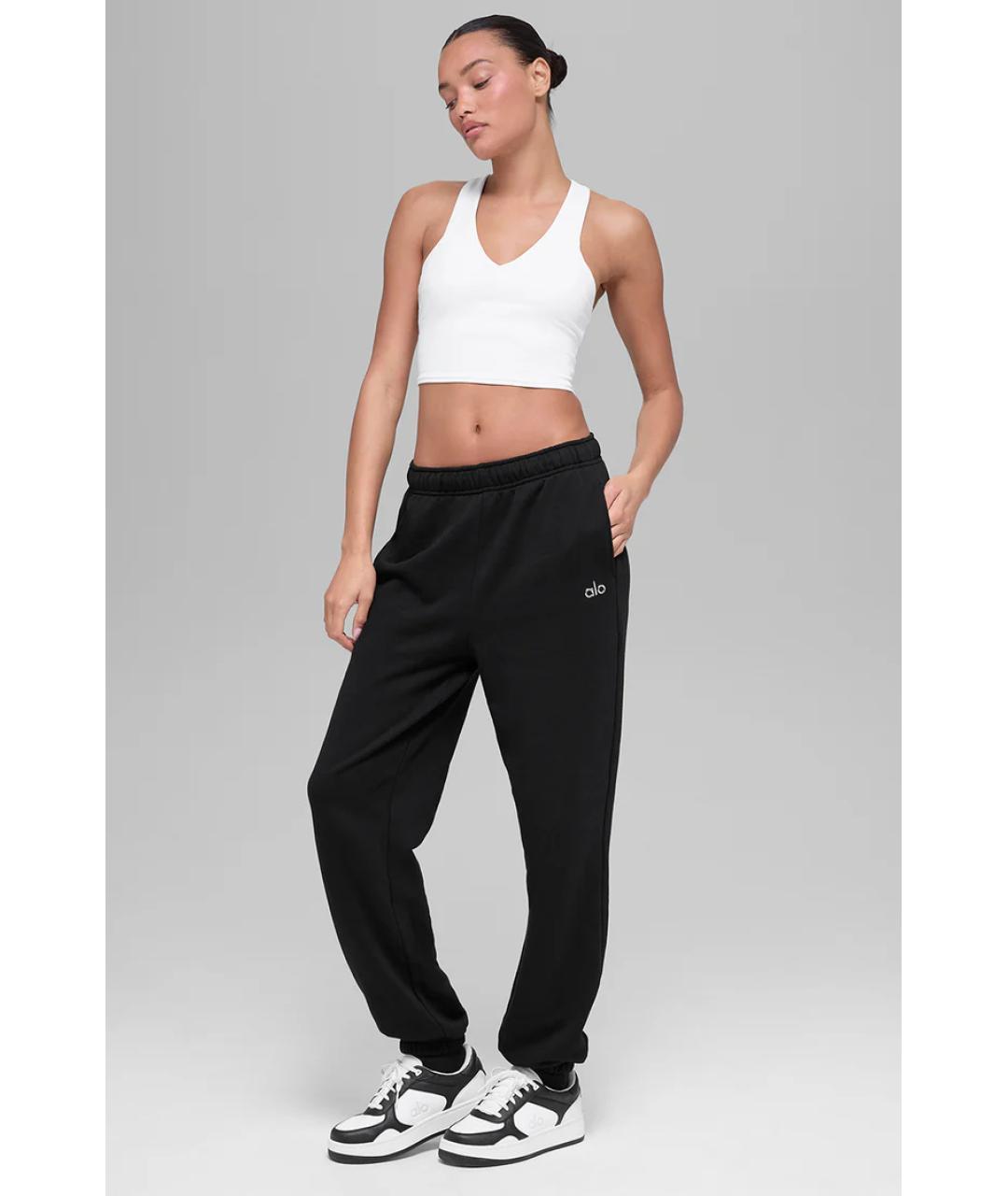 ALO YOGA Черные хлопковые спортивные брюки и шорты, фото 6