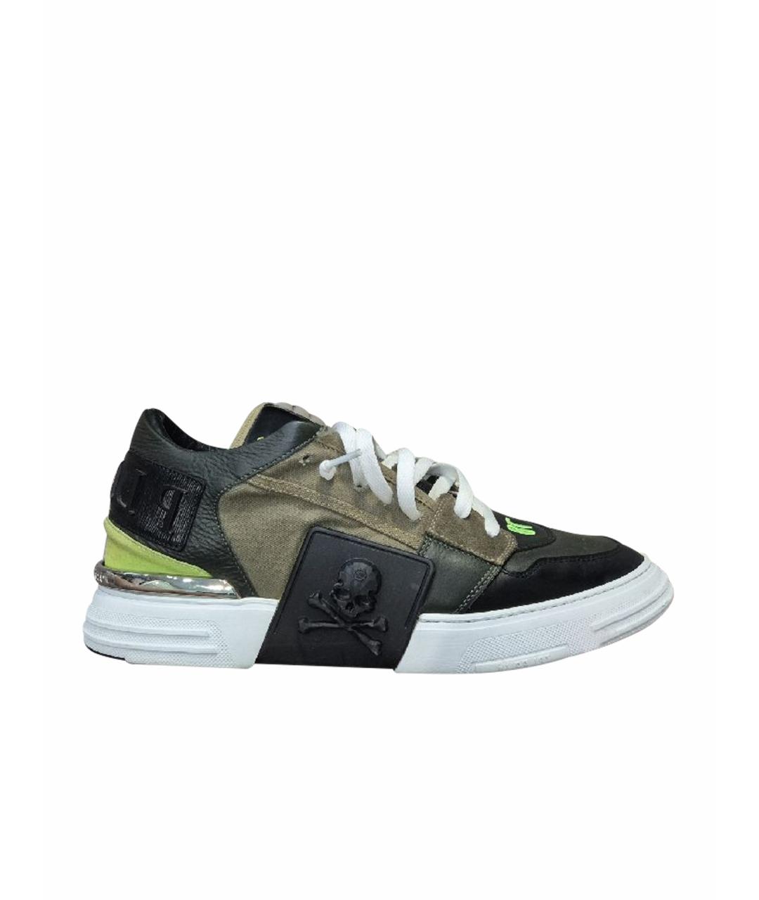 PHILIPP PLEIN Мульти кожаные низкие кроссовки / кеды, фото 1