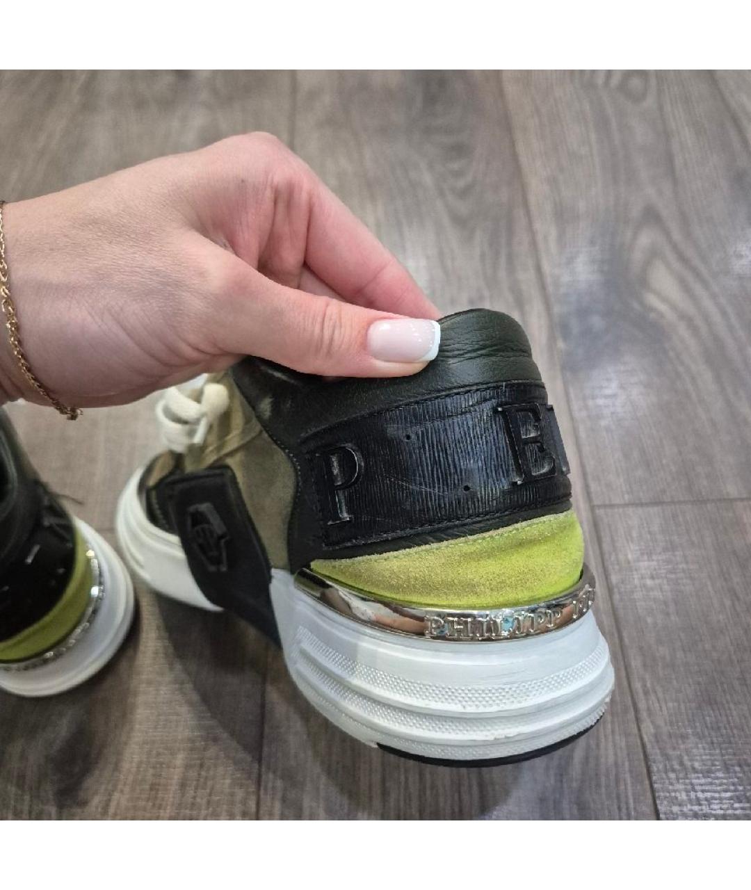 PHILIPP PLEIN Мульти кожаные низкие кроссовки / кеды, фото 7