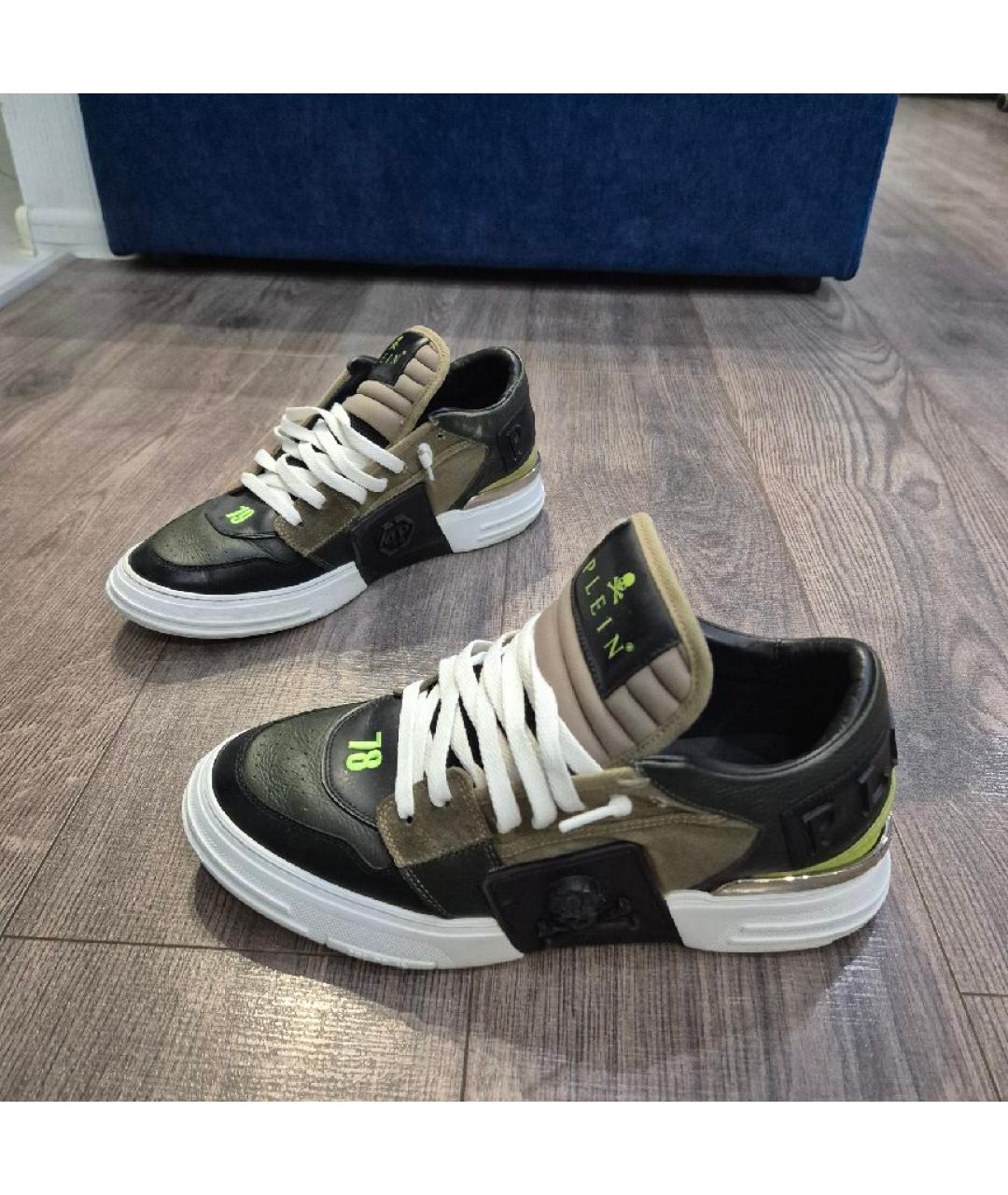 PHILIPP PLEIN Мульти кожаные низкие кроссовки / кеды, фото 2