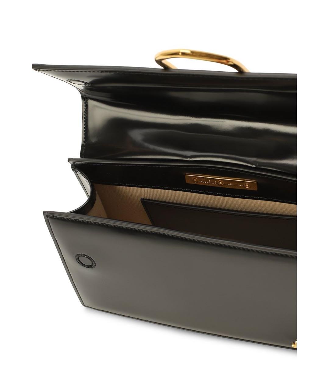 JACQUEMUS Черная сумка с короткими ручками из лакированной кожи, фото 7