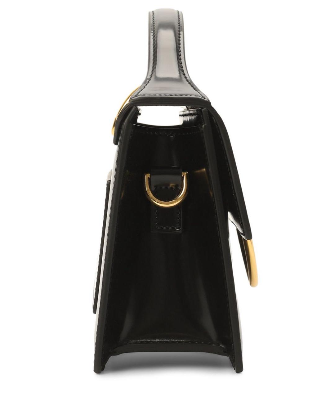 JACQUEMUS Черная сумка с короткими ручками из лакированной кожи, фото 4