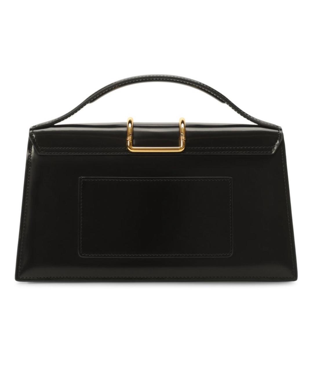 JACQUEMUS Черная сумка с короткими ручками из лакированной кожи, фото 2