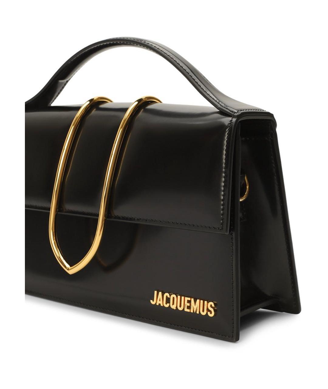 JACQUEMUS Черная сумка с короткими ручками из лакированной кожи, фото 6