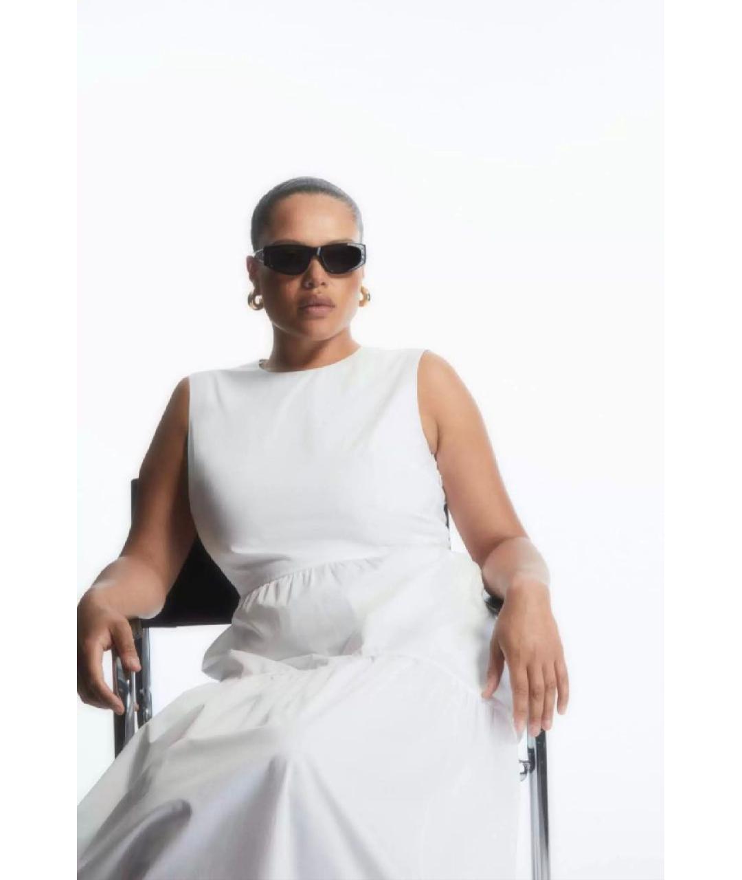 COS Белое хлопковое повседневное платье, фото 2